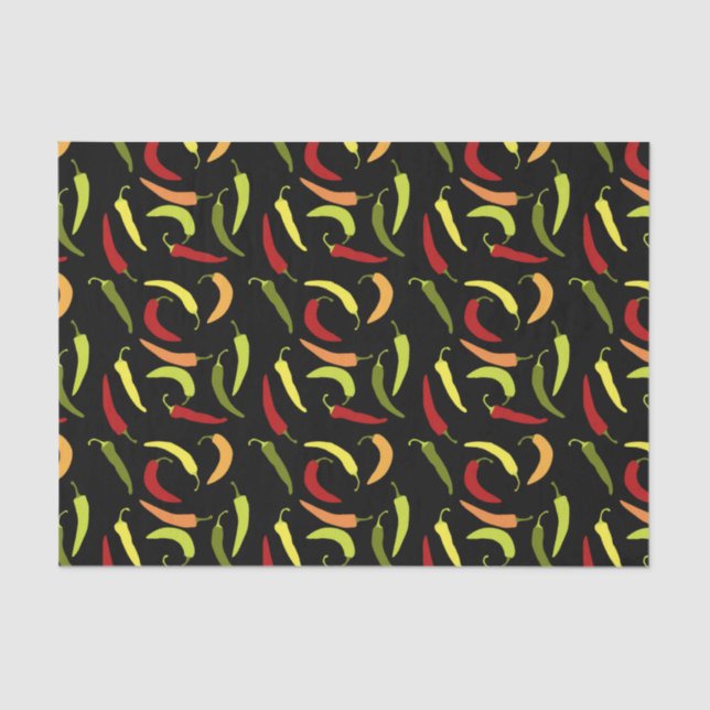 Papel De Seda Peppers Vermelhos Cinco de Mayo Comida picante mex (Frente )