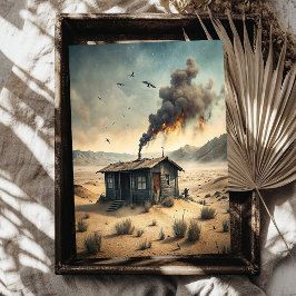 Papel De Seda Pequena casa de madeira oeste selvagem ocidental,