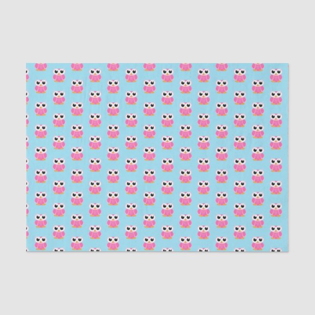 Papel De Seda "Pequena Coruja Rosa" (Frente )