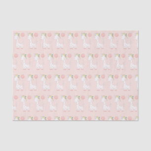 Papel De Seda Pequena Girafa De Bebê Com Padrão De Coroa Flora