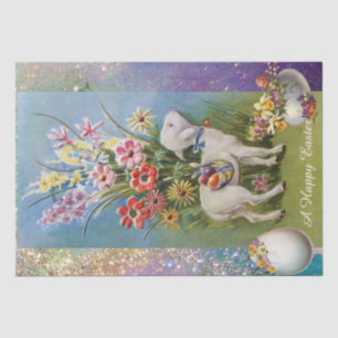 PAPEL DE SEDA PEQUENA MADEIRA, OVOS LESROS COM FLORES