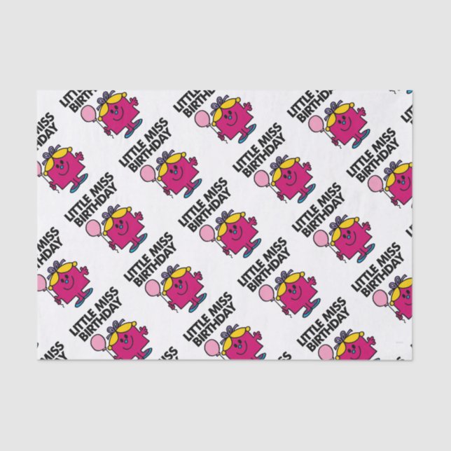 Papel De Seda Pequena Senhorita Aniversário com Balão Rosa (Frente )