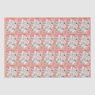 Papel De Seda pequenas peças de mahjong em formato de pêssego