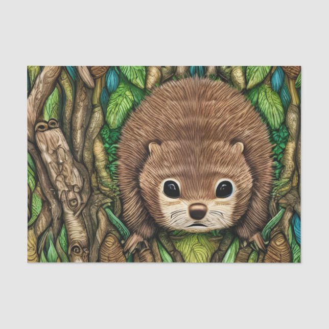 Papel De Seda Pequeno Bebê Adorável E Bonito (Frente )