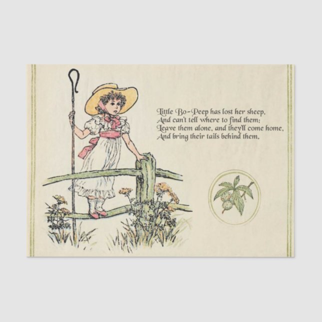 Papel De Seda Pequeno Bo-Peep: Classic Kate Greenaway Nursery (Frente )