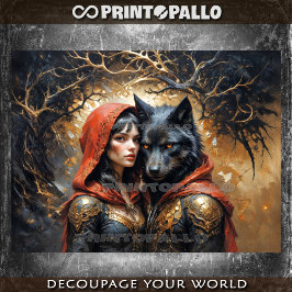 Papel De Seda Pequeno capuz vermelho: uma princesa e um rei