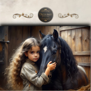 Papel De Seda Pequeno Cavalo Guardião Decoupage