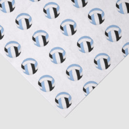 Papel De Seda pequeno padrão de voleibol azul claro preto