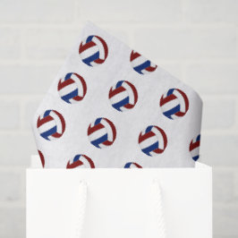 Papel De Seda pequeno padrão de voleibol azul grená