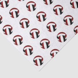 Papel De Seda pequeno padrão de voleibol preto grená