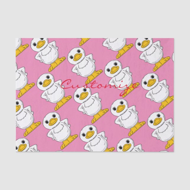Papel De Seda Pequeno Pato Branco em Pé-Tropa (Frente )