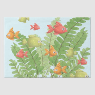 Papel De Seda Pequeno Peixe Marinhado Colorido Tonelada De Decod