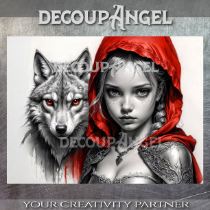 Papel De Seda Pequeno Vermelho e Lobo #1