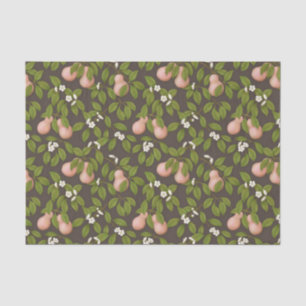 Papel De Seda Pêras Rosas (marrom escuro)