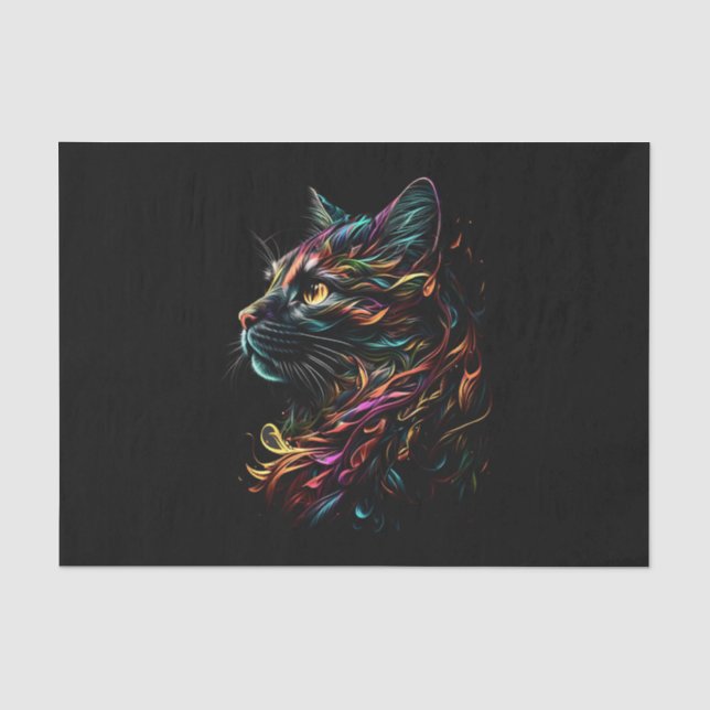 Papel De Seda Perfil Felino Estatuado (Frente )