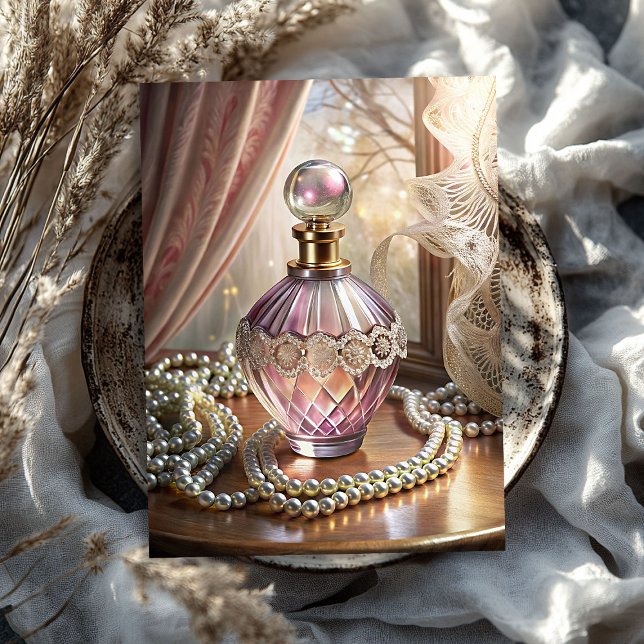 Papel De Seda Perfumes e pérolas cor-de-rosa vitorianos (Vintage Victorian pink perfume and pearls Tissue Paper)