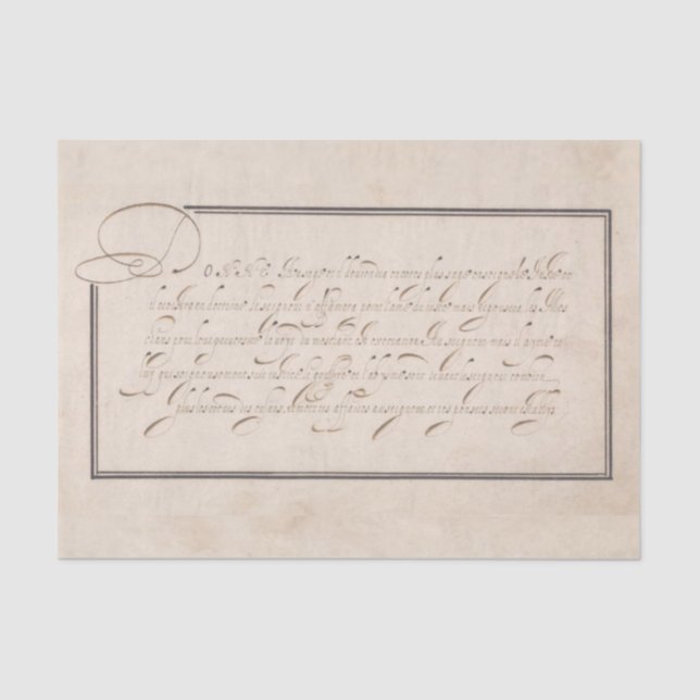 Papel De Seda Pergaminho de Script de Manuscrito de Caligrafia F (Frente )