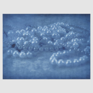 Papel De Seda Pérolas Azuis Azuis Antigas Azuis Vintage