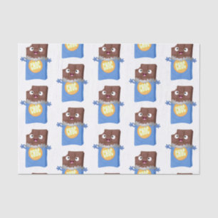 Papel De Seda Personagem de desenho animado bar doce de chocolat
