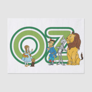 Papel De Seda Personagens Vintage do Mágico de Oz e Letras de Te