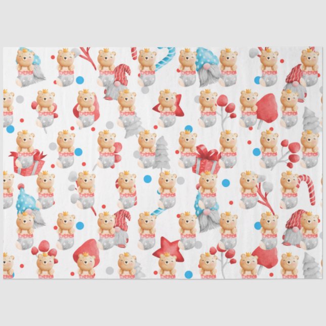 Papel De Seda Personalizar Feriados de Urso (Frente )
