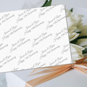 Papel De Seda Personalizar Nomes, Ano de Aniversário, Script de