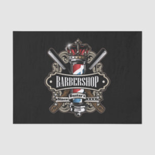 Papel De Seda Personalizar o logotipo de barbeiro e de coroa