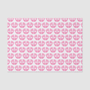 Papel De Seda Pés-Bebê Rosa e Corações Novo Padrão-Bebê