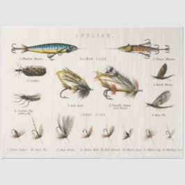 Papel De Seda Pesca com moscas-iscas que ancoram a dissociação