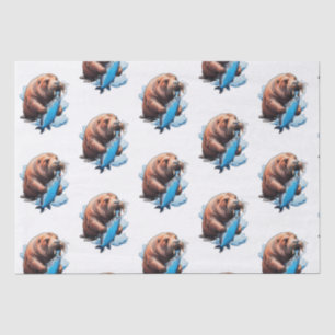 Papel De Seda Pesca Da Valsa No Mar