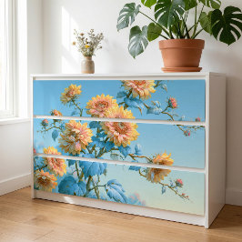 Papel De Seda Pêssego Dourado Girassol Etéreo Galho Decoupage