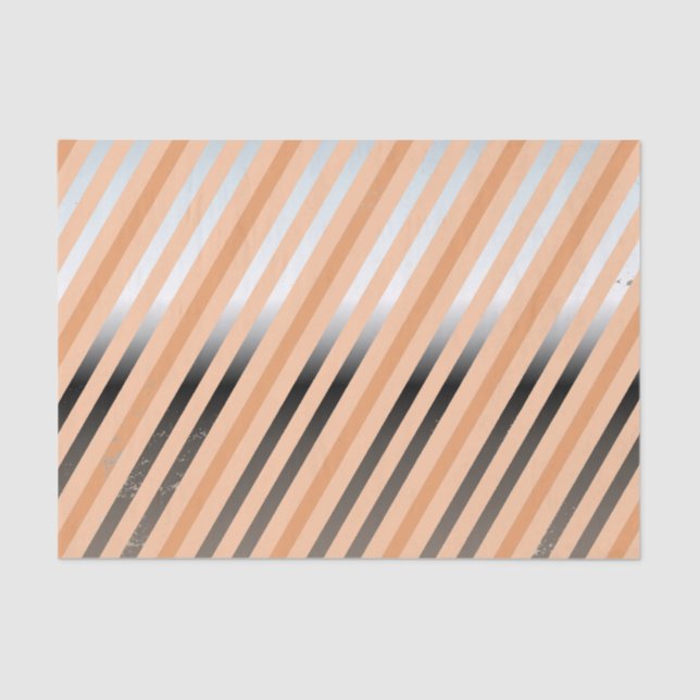 Papel De Seda Pêssego, Papel-Tecido de Stripe Diagonal Coral (Frente )