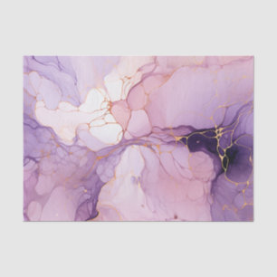 Papel De Seda Pêssego Roxo Dinâmico e Aquarela Dourada