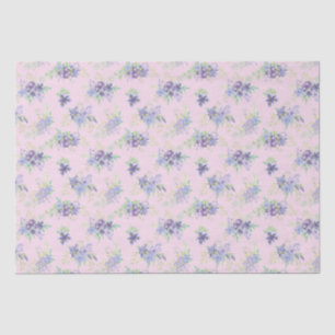 Papel De Seda Pêssego Roxo Verde Floral Aniversário Chá de Noiva
