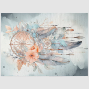 Papel De Seda Pêssego verde de cor aquosa pincel