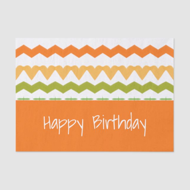 Papel De Seda Pessegueiro Laranja e Verde (Frente )