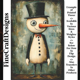 Papel De Seda Pessoa de neve em chic, chapéu superior, Arco empi