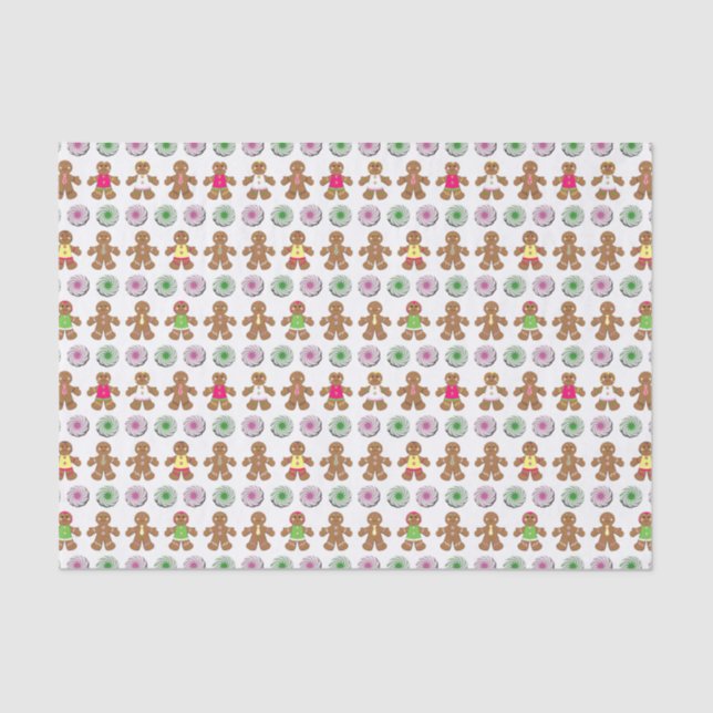 Papel De Seda Pessoas de pão de Natal e chocolate (Frente )
