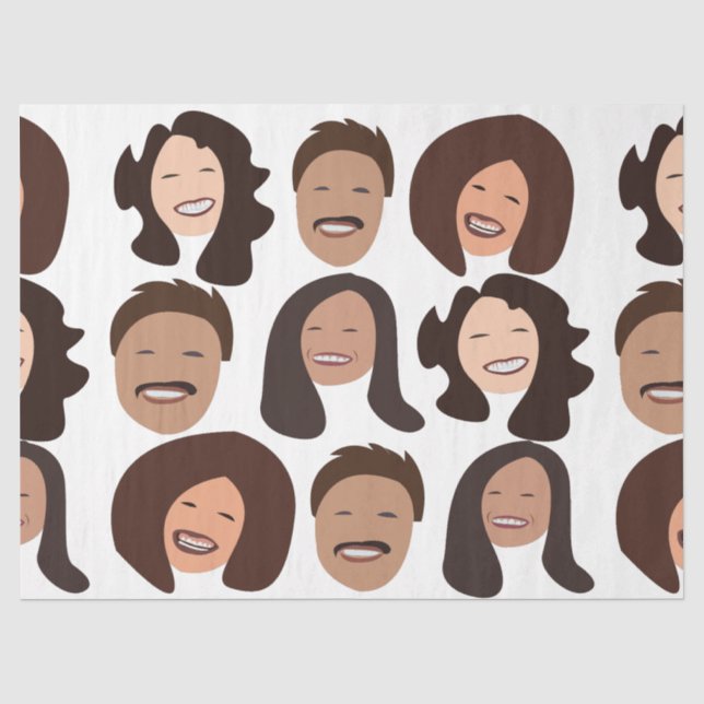 Papel De Seda Pessoas Sorrindo Rosto Feliz (Frente )