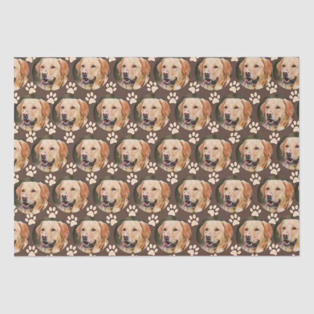 Papel De Seda Pet Photo Pattern Dog Personalizado (Frente )