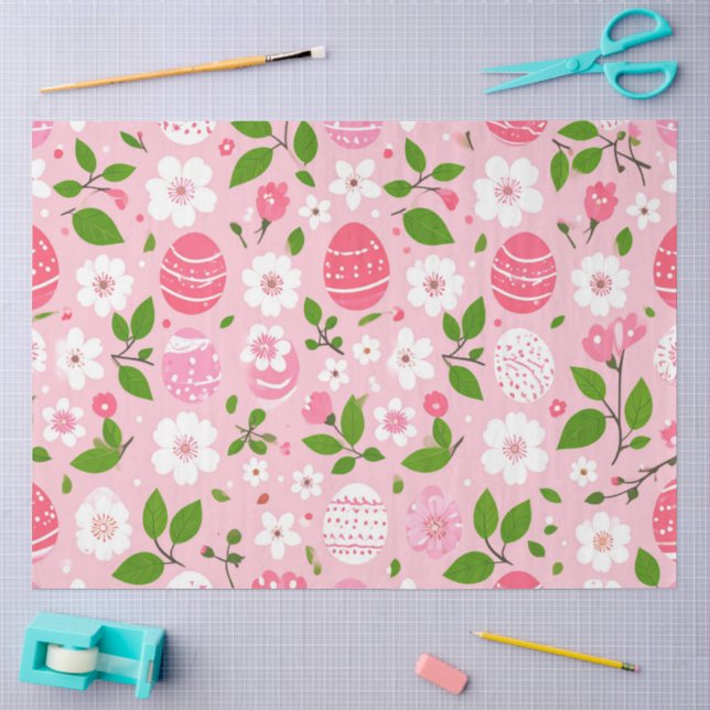 Papel De Seda Pétalas e Ovos Pintados (Arte )