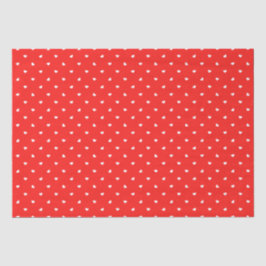 Papel De Seda Petite Hearts on Bright Red Tissue Paper