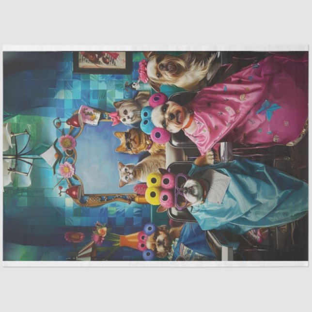 Papel De Seda Pets Whiskersworth Desarticulados em Salão (Frente )