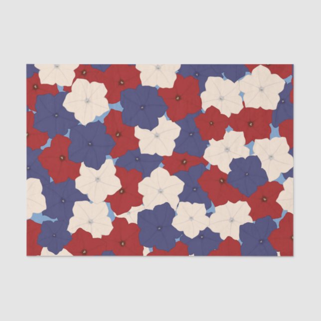 Papel De Seda Petúnias Patrióticas (Frente )