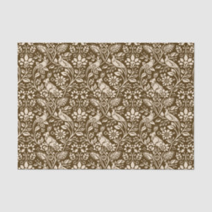 Papel De Seda Pheasant and Hare Patterno, Brown and Beige