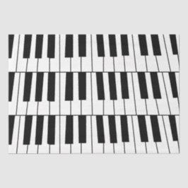 Papel De Seda Piano Branco e Preto Chaves Pianista