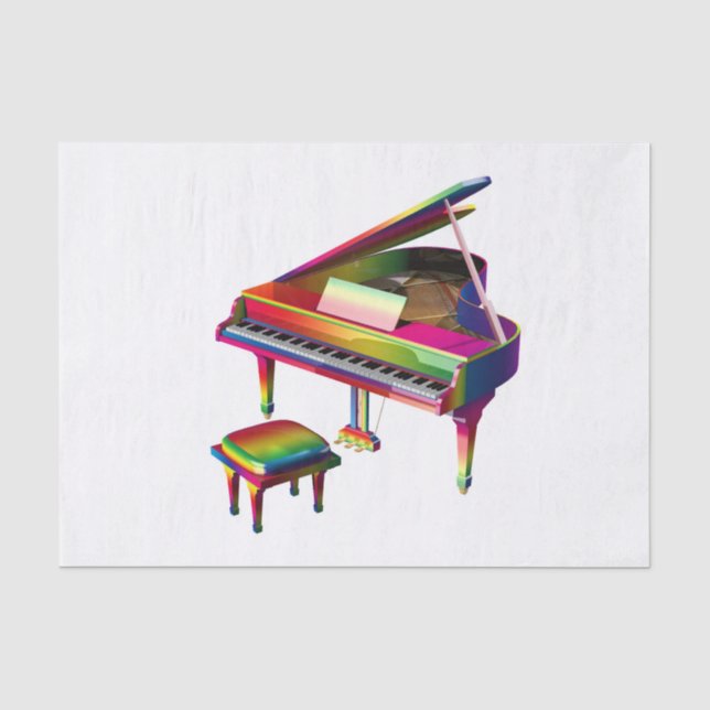 Papel De Seda Piano Colorido Arco-Íris (Frente )