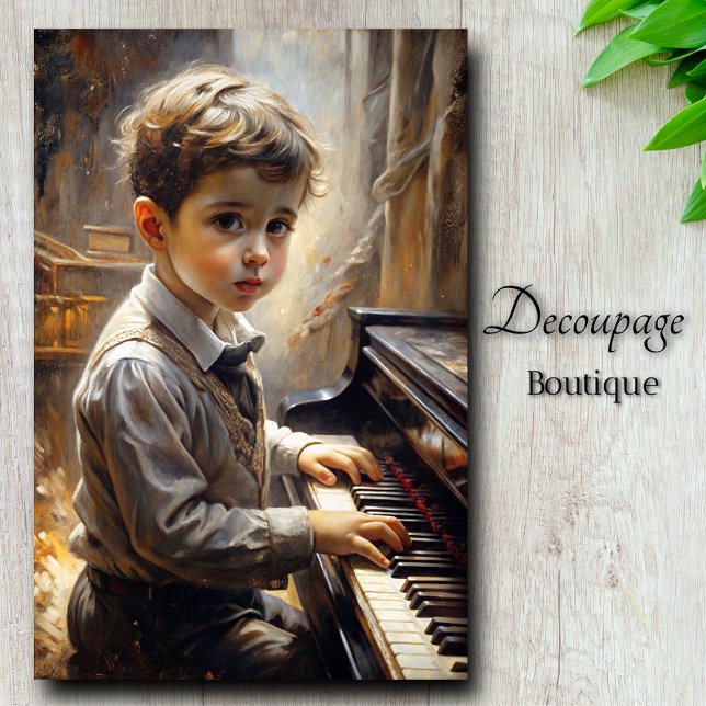 Papel De Seda Piano Prodigy Charme Antigo Decoupage (Piano Prodigy Vintage Charm Decoupage Tissue Paper By Decoupage Boutique)