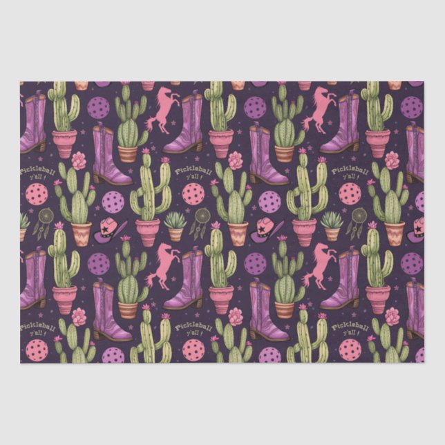 Papel De Seda 🐴 🌵 Pickleball Cowgirl (Frente )
