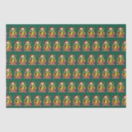 Papel De Seda Picles de Natal com Santa Hat